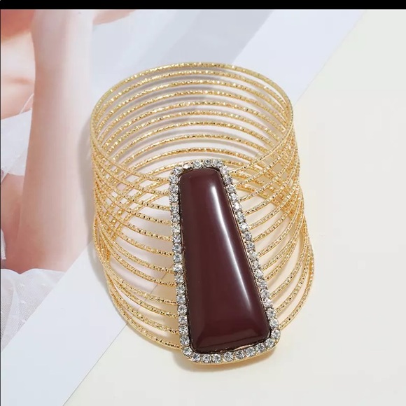 Metal Maxi Mosaic Bangles Cuff Bracelet